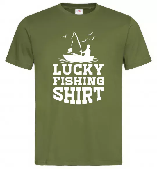 Мужская футболка Lucky fishing shirt Оливковый фото