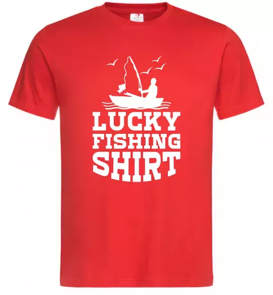 Мужская футболка Lucky fishing shirt Красный фото