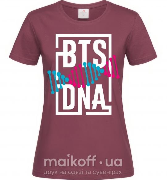 Женская футболка BTS DNA Бордовый фото