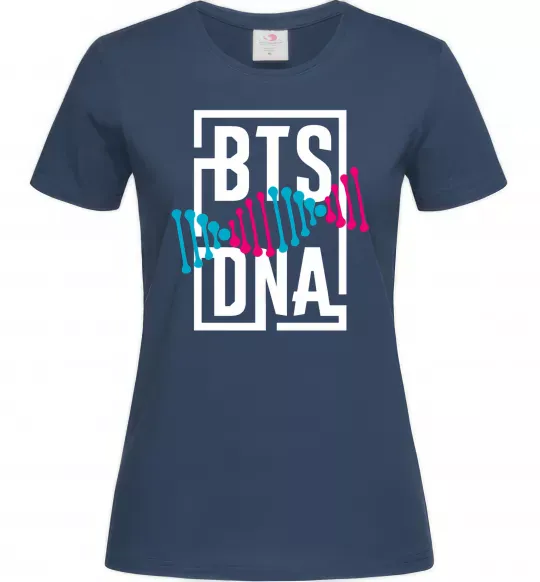 Женская футболка BTS DNA Темно-синий фото