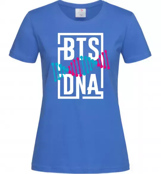 Женская футболка BTS DNA Ярко-синий фото