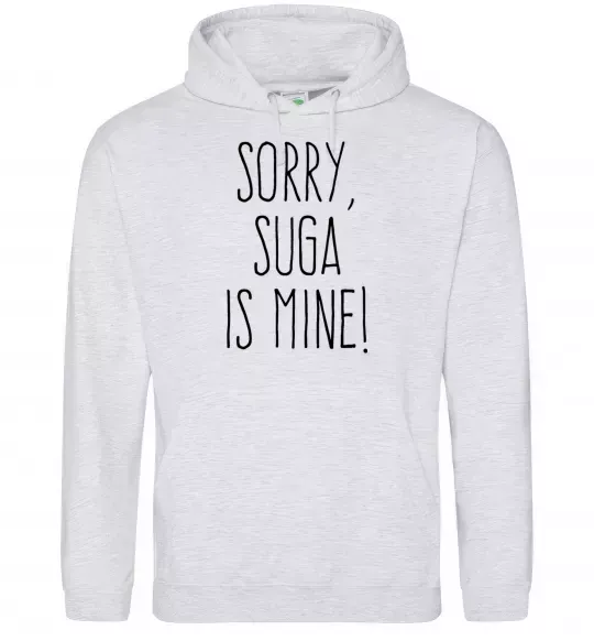 Женская толстовка (худи) Sorry Suga is mine Серый меланж фото