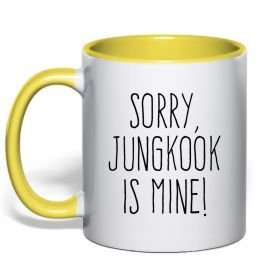 Чашка с цветной ручкой Sorry Jungkook is mine