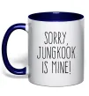 Чашка с цветной ручкой Sorry Jungkook is mine Глубокий темно-синий фото