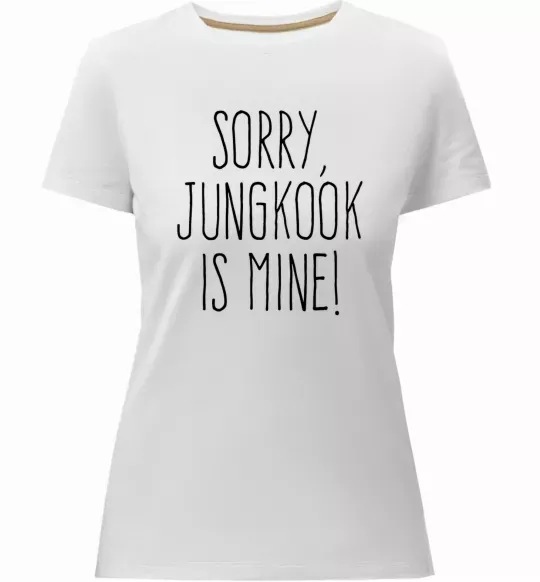 Женская премиум футболка Sorry Jungkook is mine Белый фото