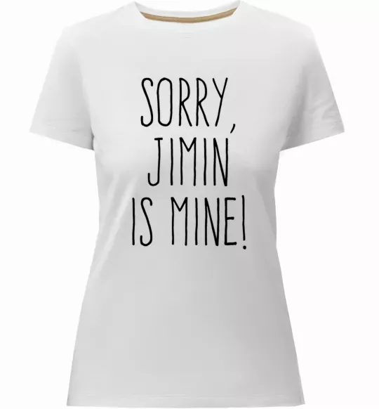 Женская премиум футболка Sorry Jimin is mine Белый фото