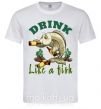 Мужская футболка Drink like a fish Белый фото