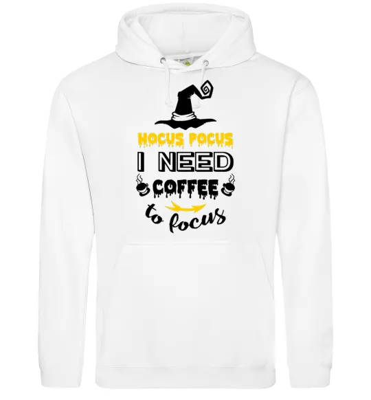 Женская толстовка (худи) I need coffee to focus Белый фото