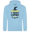 Женская толстовка (худи) I need coffee to focus Голубой фото