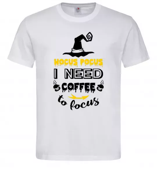 Чоловіча футболка I need coffee to focus Білий фото