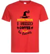 Чоловіча футболка I need coffee to focus Червоний фото