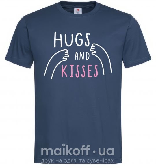 Мужская футболка Hugs and kisses Темно-синий фото