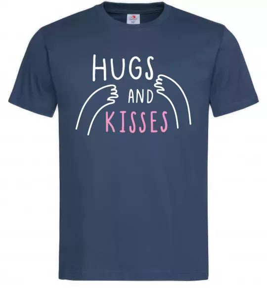 Чоловіча футболка Hugs and kisses Темно-синій фото