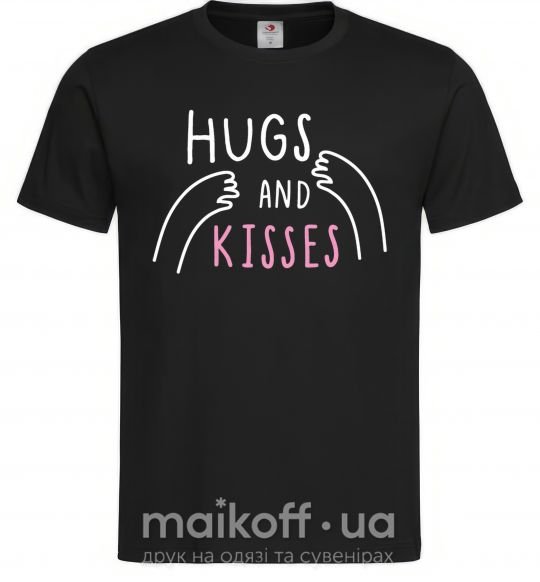 Мужская футболка Hugs and kisses Черный фото