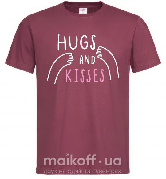 Мужская футболка Hugs and kisses Бордовый фото