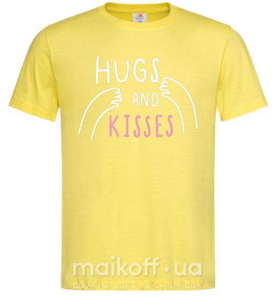 Мужская футболка Hugs and kisses Лимонный фото