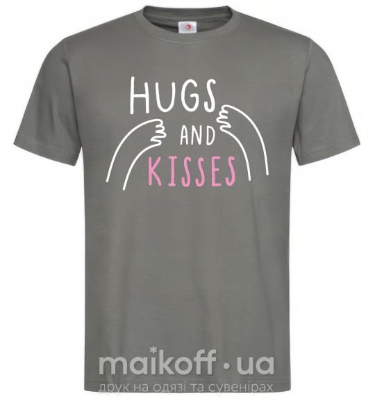 Чоловіча футболка Hugs and kisses Графіт фото