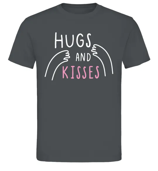 Чоловіча футболка Hugs and kisses Графіт фото