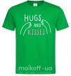 Мужская футболка Hugs and kisses Зеленый фото