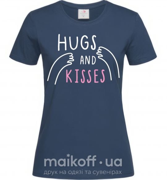 Женская футболка Hugs and kisses Темно-синий фото