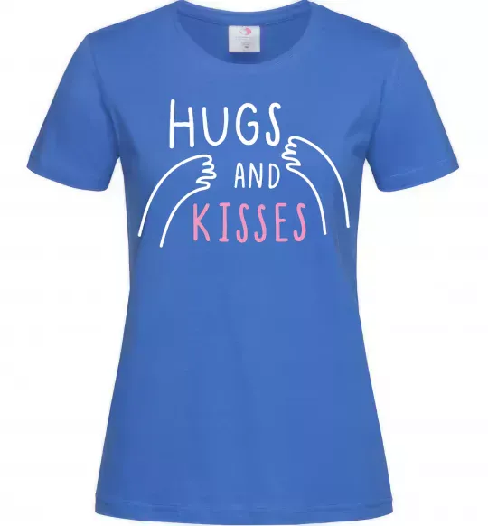 Женская футболка Hugs and kisses Ярко-синий фото