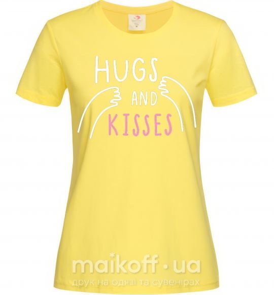 Женская футболка Hugs and kisses Лимонный фото