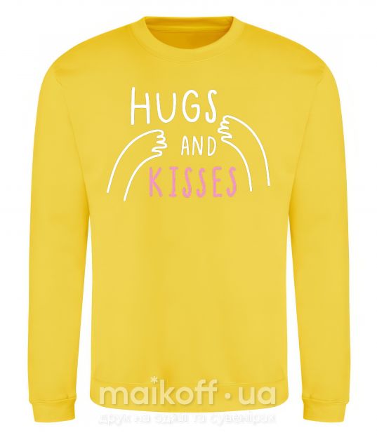 Світшот Hugs and kisses Сонячно жовтий фото