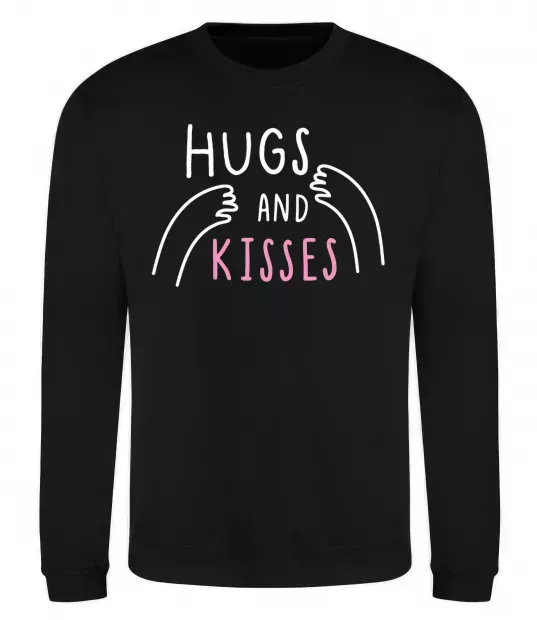Свитшот Hugs and kisses Черный фото