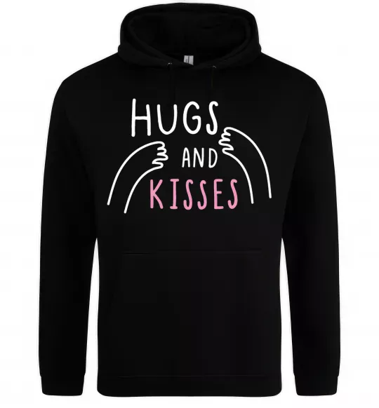 Чоловіча толстовка (худі) Hugs and kisses Чорний фото