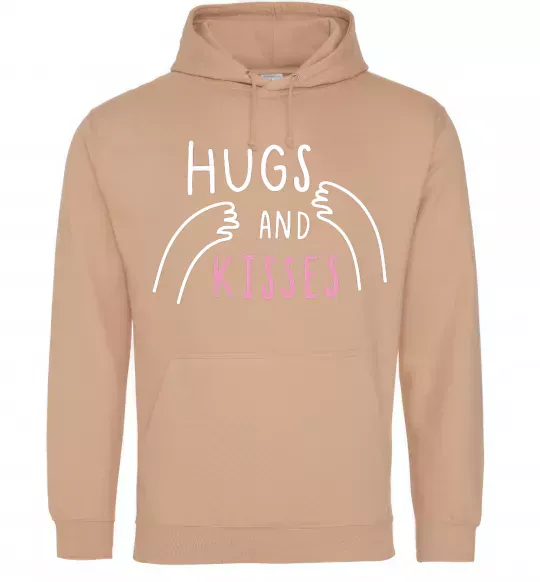 Чоловіча толстовка (худі) Hugs and kisses Пісочний фото