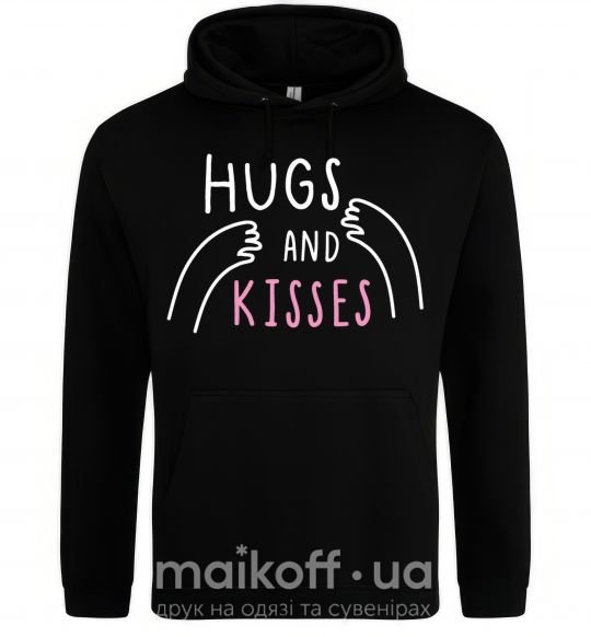 Женская толстовка (худи) Hugs and kisses Черный фото