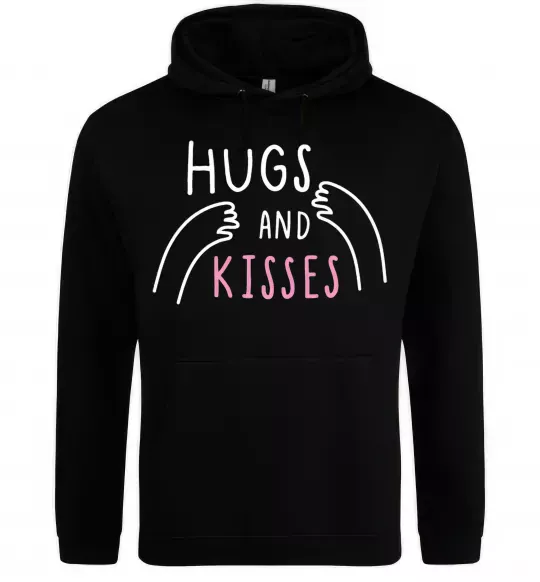 Женская толстовка (худи) Hugs and kisses Черный фото