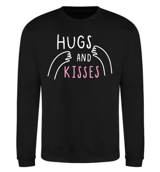 Свитшот Hugs and kisses Черный фото