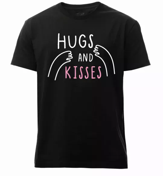 Чоловіча преміум футболка Hugs and kisses Чорний фото