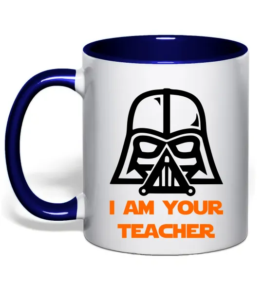 Чашка с цветной ручкой I'm your teacher Глубокий темно-синий фото