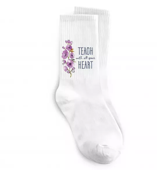 Носки Teach with all your heart Белый фото