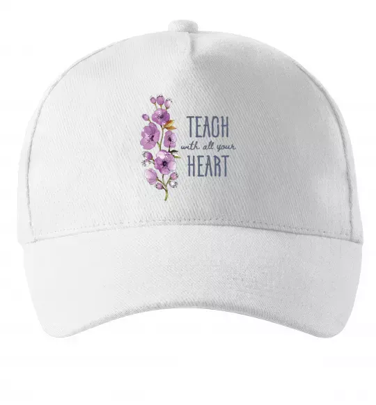 Кепка Teach with all your heart Белый фото