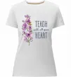 Жіноча преміум футболка Teach with all your heart Білий Жіноча преміум футболка Teach with all your heart Білий фото