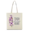 Еко-сумка Teach with all your heart Бежевий фото