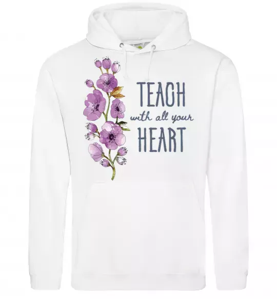 Жіноча толстовка (худі) Teach with all your heart Білий фото