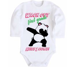 Детский боди Wach out first grade here i come
