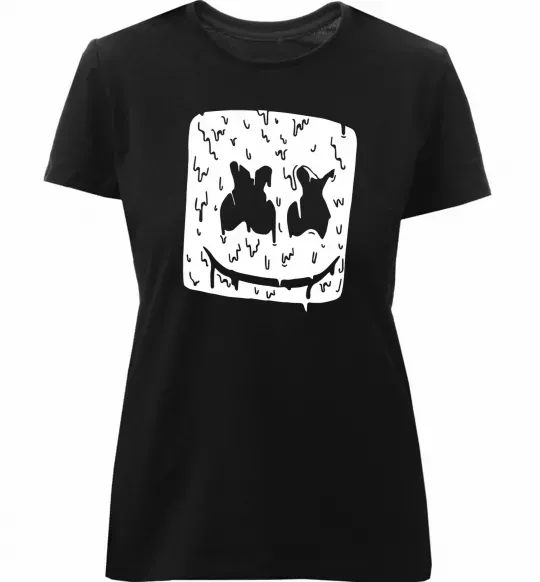 Жіноча преміум футболка Marshmello hot Чорний фото