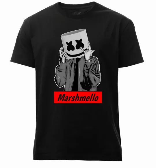 Мужская премиум футболка Marshmello cool Черный фото