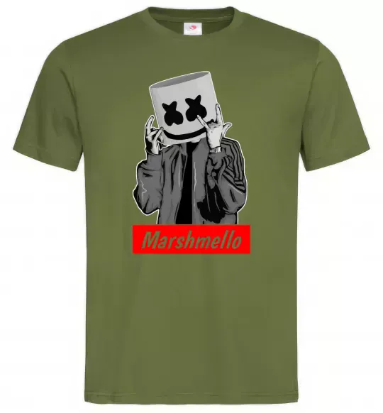 Чоловіча футболка Marshmello cool Оливковий фото
