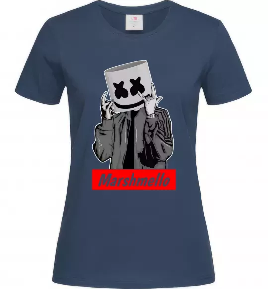 Жіноча футболка Marshmello cool Темно-синій фото