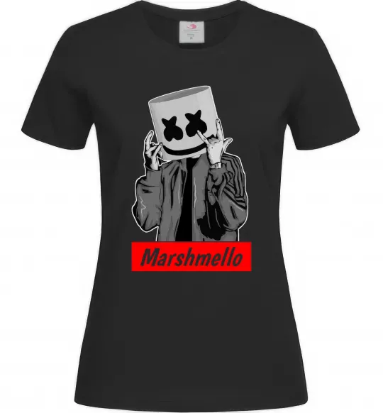 Жіноча футболка Marshmello cool Чорний фото