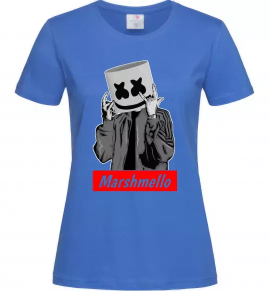 Жіноча футболка Marshmello cool Яскраво-синій фото