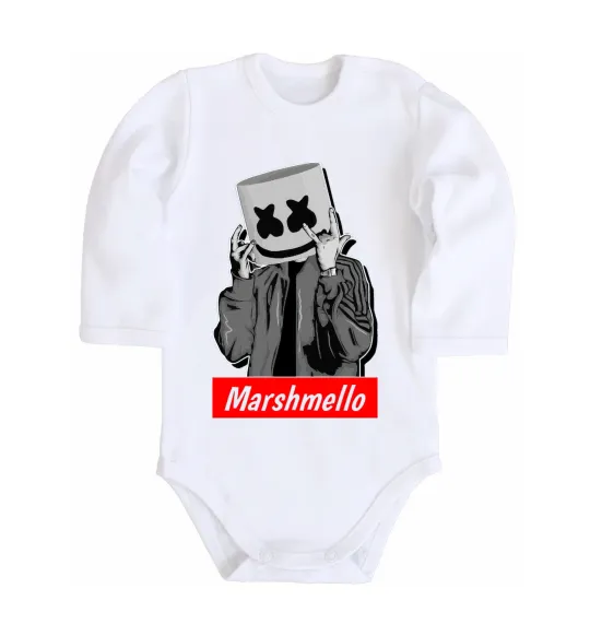 Детский боди Marshmello cool Белый фото