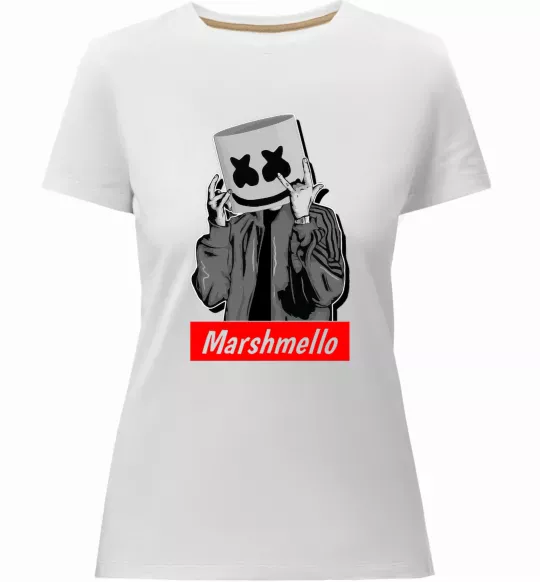 Женская премиум футболка Marshmello cool Белый фото