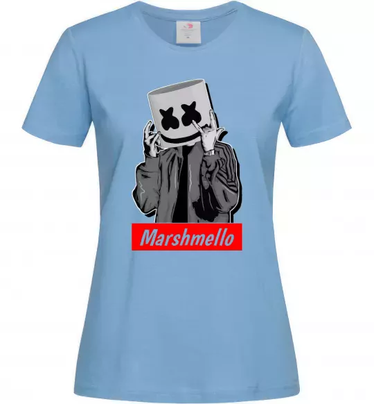 Жіноча футболка Marshmello cool Блакитний фото